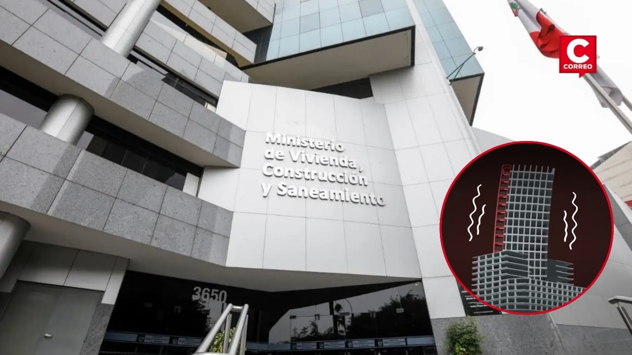 Sede del Ministerio de Vivienda comprado por US$33.5 millones presenta riesgo de colapso ante sismos. Composición: Diario Correo.