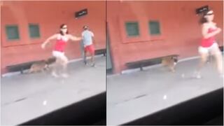 Mujer abandonó a su perro en estación de tren y pasajeros llaman a la policía