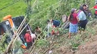 Accidente de ómnibus en Moyobamba deja varios heridos