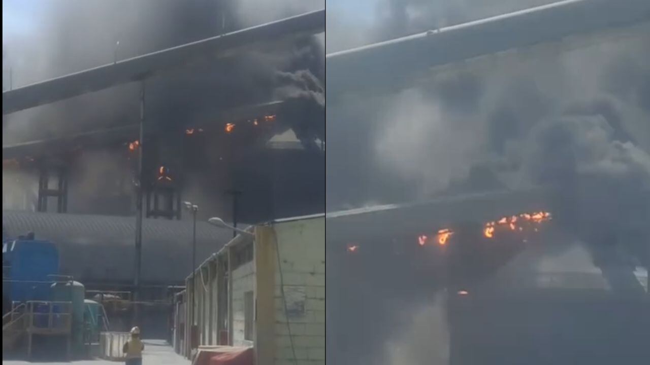Al parecer el fuego se desencadenó en una faja transportadora.