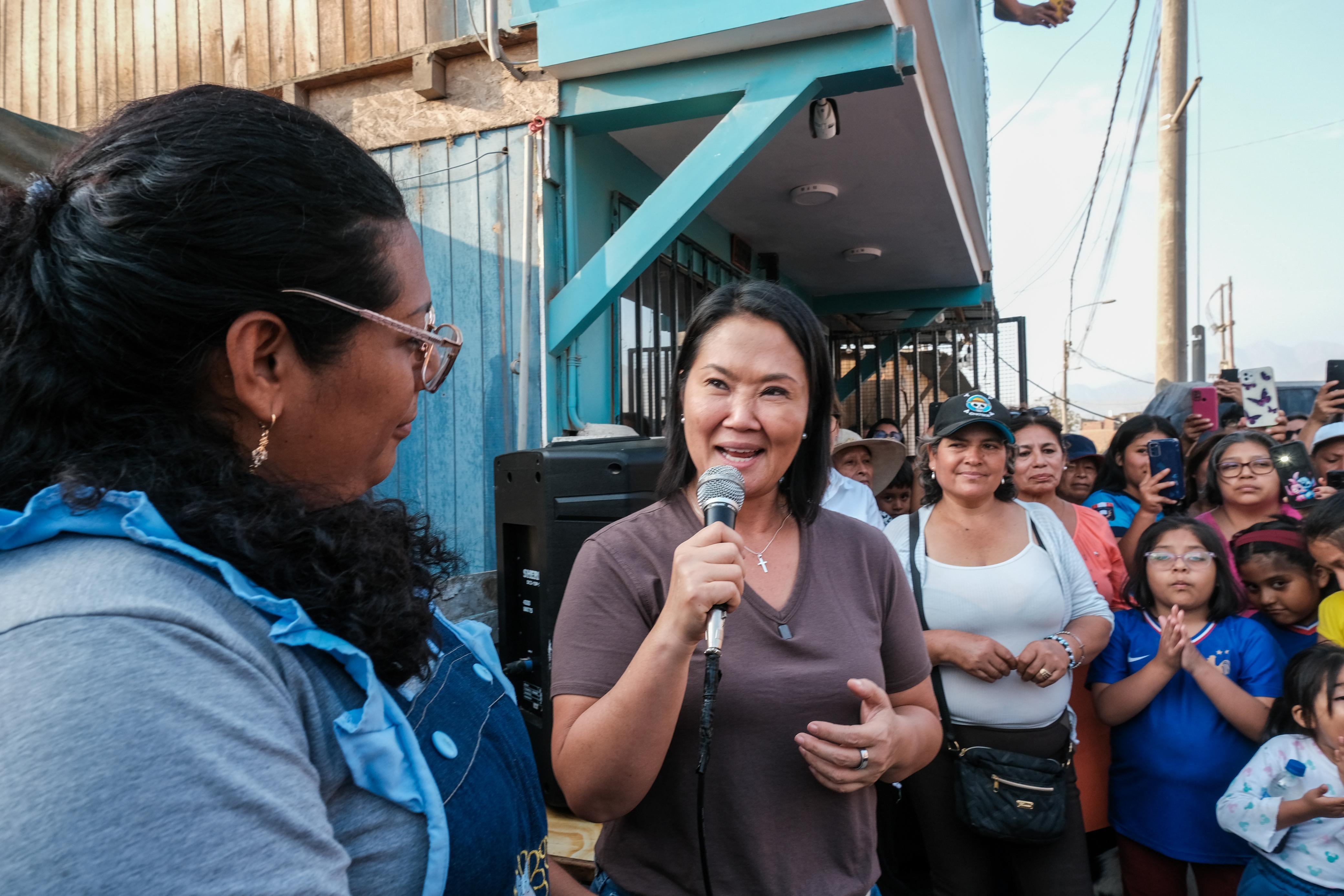 Keiko Fujimori visitó Carabayllo este lunes 27 de abril como parte de sus actividades de campaña por la segunda vuelta presidencial. Foto: Fuerza Popular.