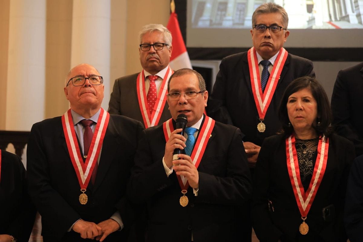 Javier Arévalo y el resto de la Corte Suprema emitió un comunicado en contra de normas recientes del Congreso. (Foto: Poder Judicial)
