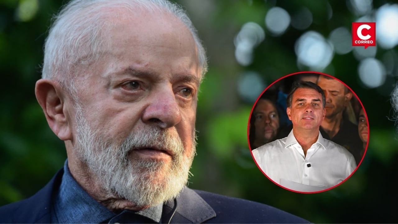Lula da Silva cuestiona a Flávio Bolsonaro por salir de Brasil sin entregar sus pasaportes. Composición: Diario Correo.