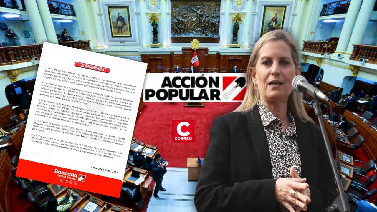Acción Popular llama a evaluar con responsabilidad la designación de Balcázar como presidente. Composición: Diario Correo.