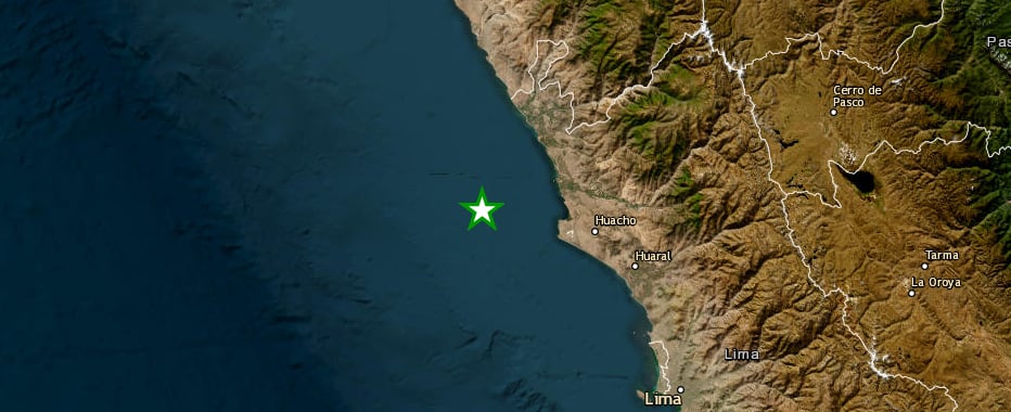 El movimiento sísmico se produjo a 47 kilómetros al oeste de Huacho, en la provincia de Huaura, región Lima.