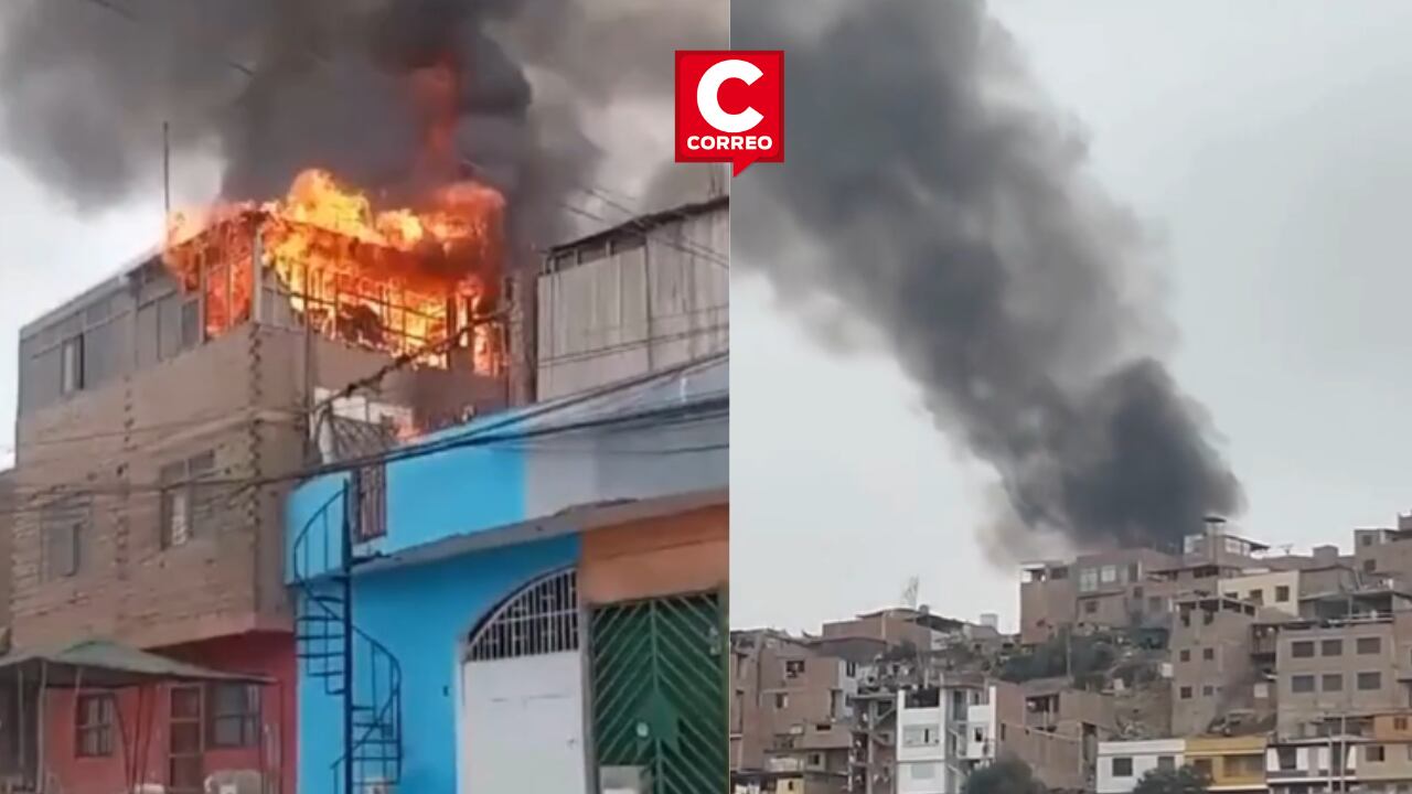 Tres unidades de bomberos intentar controlar incendio originado en vivienda de Chorrillos.