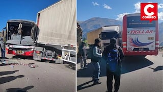Bus choca frontalmente con tráiler en la vía Huancavelica – Huancayo