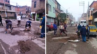 Arequipa: Transportistas realizan mantenimiento de vías en la parte alta de Paucarpata (VIDEO)