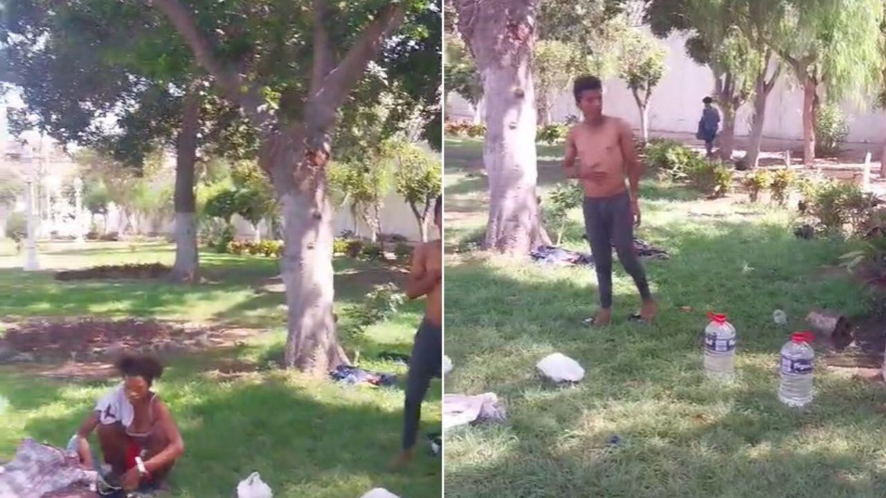 Ciudadanos de nacionalidad venezolana habían instalado carpas para pernoctar en la zona.