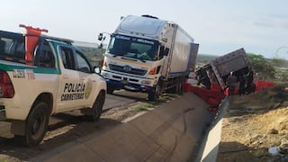 Despiste de un camión en la carretera Piura-Chiclayo dejó un herido