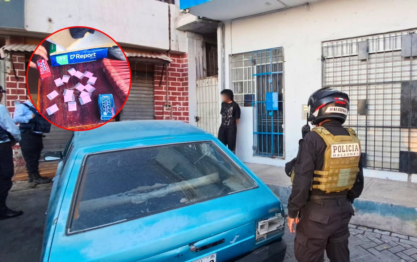 Hallan presunta droga tras intervención en una gresca en el Cercado de Arequipa. Foto: Composición GEC/Serenazgo Arequipa.