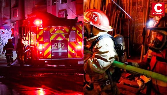 Bomberos controlan incendio en vivienda prefabricada en La Victoria.