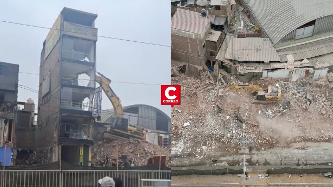 MML continúa limpieza y retiro de desmonte en avenida Nicolás Ayllón tras demoliciones en Ate. Composición: Diario Correo.