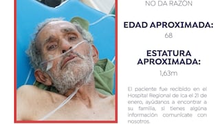 Hospital Regional de Ica solicita apoyo para ubicar a familiares de paciente