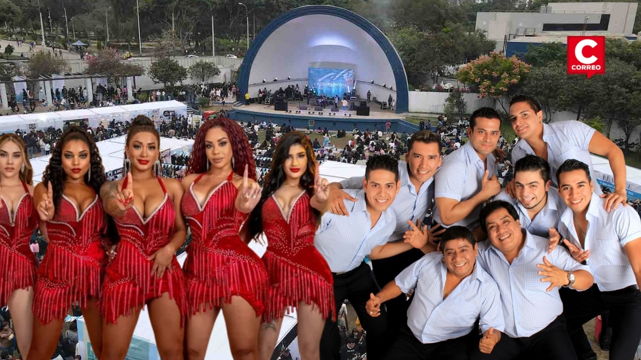 Hermanos Yaipén y Son Tentación ofrecerán más de siete horas de cumbia y salsa en Campo de Marte. Composición: Diario Correo.