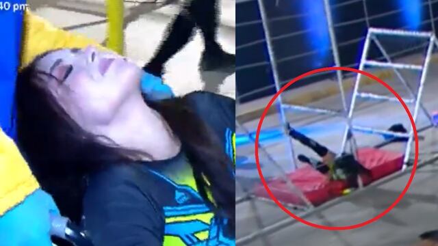Rosángela Espinoza sufrió fuerte lesión en “EEG” y fue retirada del set en silla de ruedas (VIDEO)