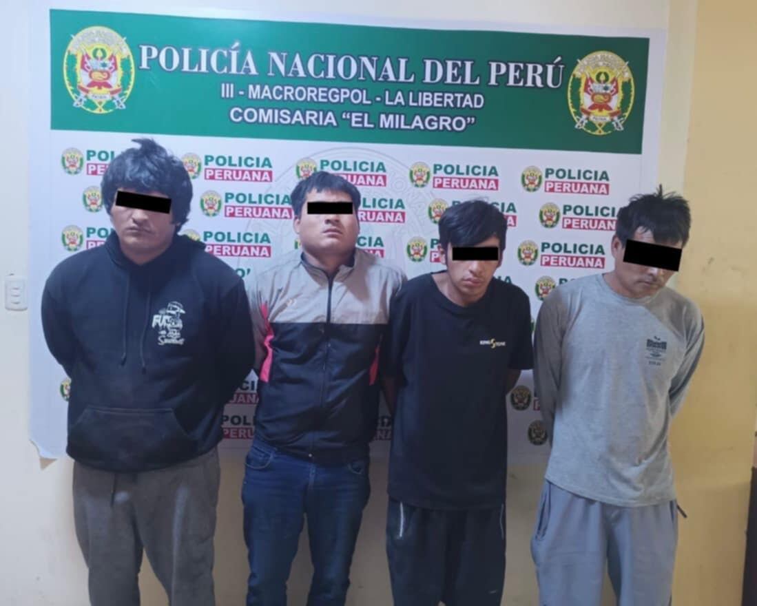 La Policía también logró detener a los receptadores. Los seis fueron trasladados a la comisaría El Milagro.