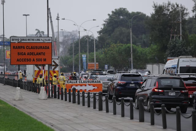 Así se ve el cierre del paso a desnivel de la Vía Expresa por obras de la Línea 2 del Metro (Fotos: Hugo Pérez/GEC)