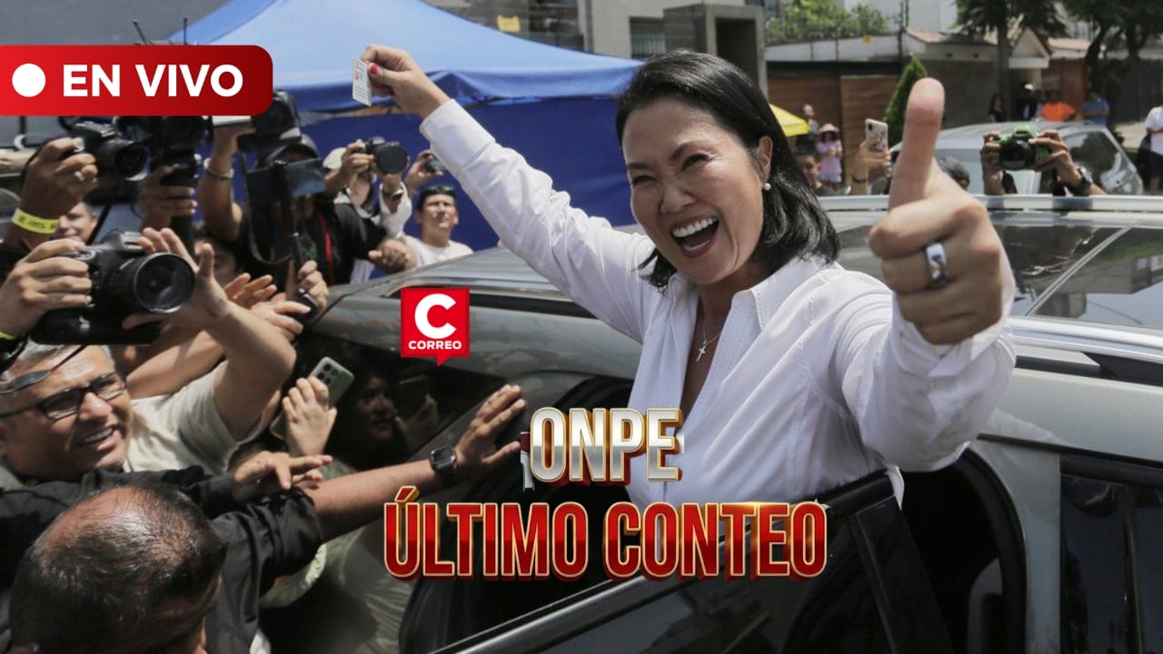 ONPE al 74.116 %: Keiko Fujimori sigue liderando con 16.92% de votos válidos .Composición: Diario Correo.