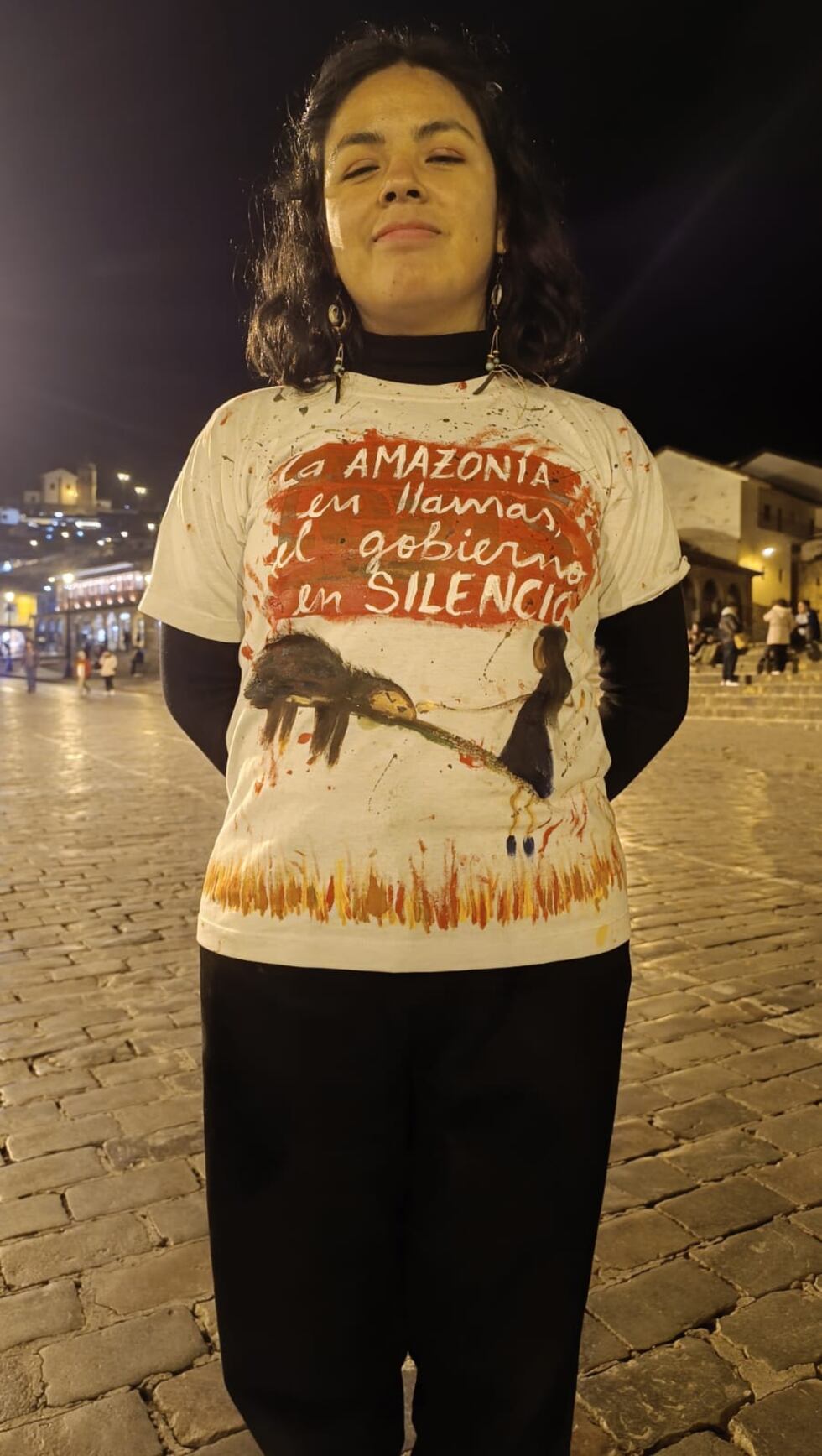 Incendios forestales marcha en Cusco. Foto: J. Sequeiros.