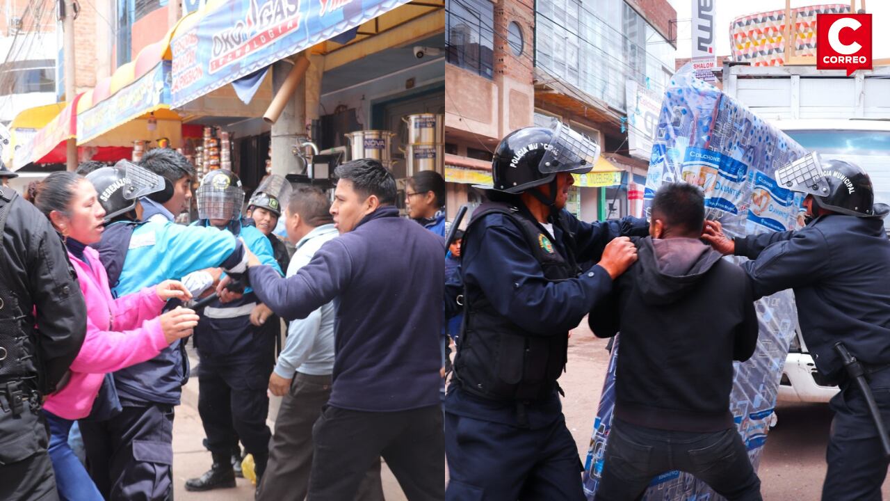 PUNO: Comerciantes invaden calles y atacan con objetos a las autoridades durante operativo