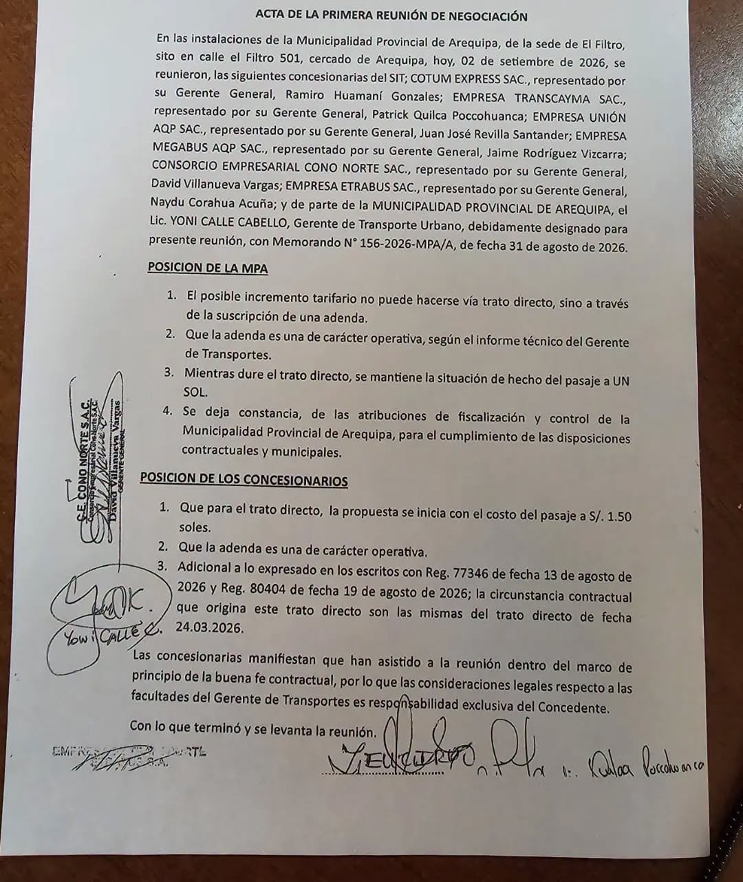 Transportistas del SIT proponen subir el pasaje a S/1.50 en Arequipa