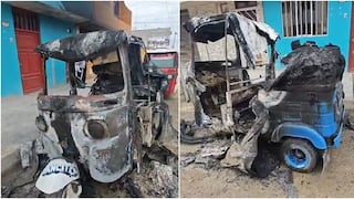 Nasca: atentan contra mototaxi por la madrugada y la dejan calcinada, en Marcona