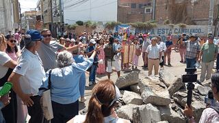 Vecinos del centro histórico de Piura protestan por la obra del centro