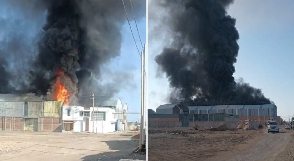 Humo negro y fuego se puede apreciar de lejos