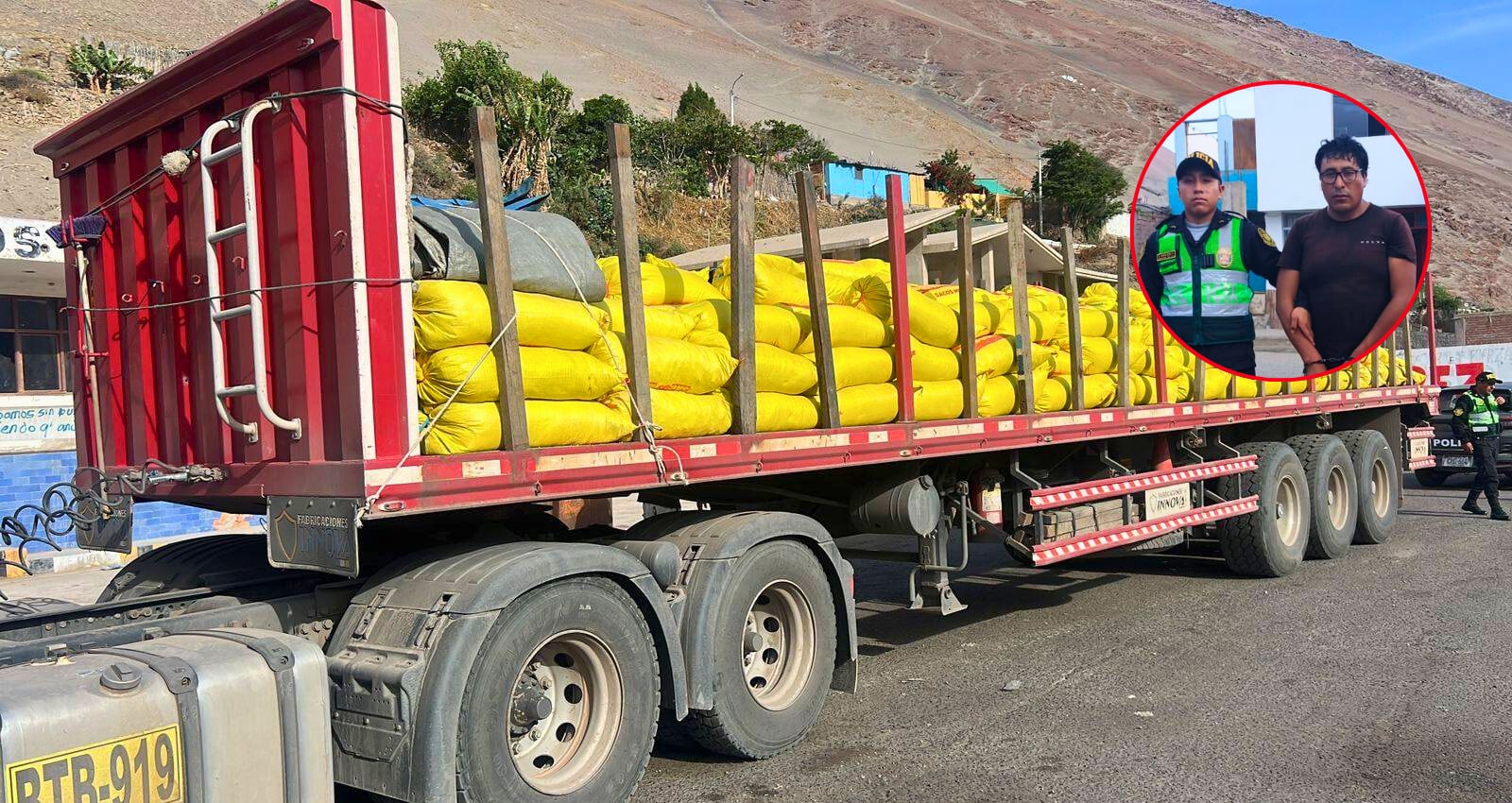 Intervienen camión que trasladaba mineral ilegal en Ocoña, provincia de Camaná. Foto: PNP.