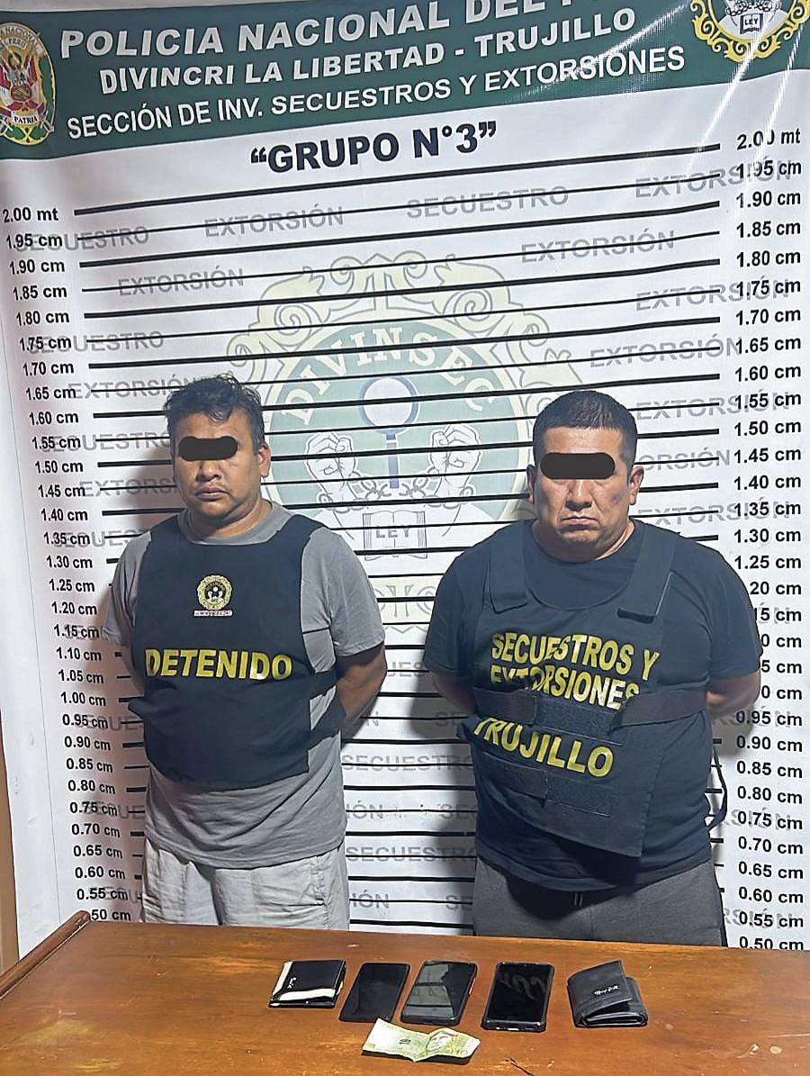 Alias “Viejo Jhim” es sindicado de exigirle bajo amenazas a una comerciante el pago de 10 mil soles. Los detectives lo atraparon junto a un cómplice en El Porvenir.