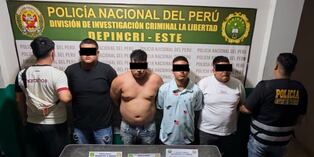 Según la Policía, entre los capturados se encuentra alias “Chino Marquina”. (Foto: PNP)