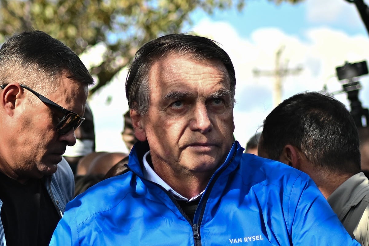 El expresidente de Brasil, Jair Bolsonaro, participa en el encuentro anual de motociclistas Capital Moto Week, en Brasilia, el 29 de julio de 2025. (Foto de Andre Borges / EFE)