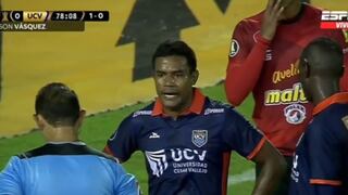 La expulsión de Jersson Vásquez perjudicó a César Vallejo en triunfo de Caracas FC (VIDEO)