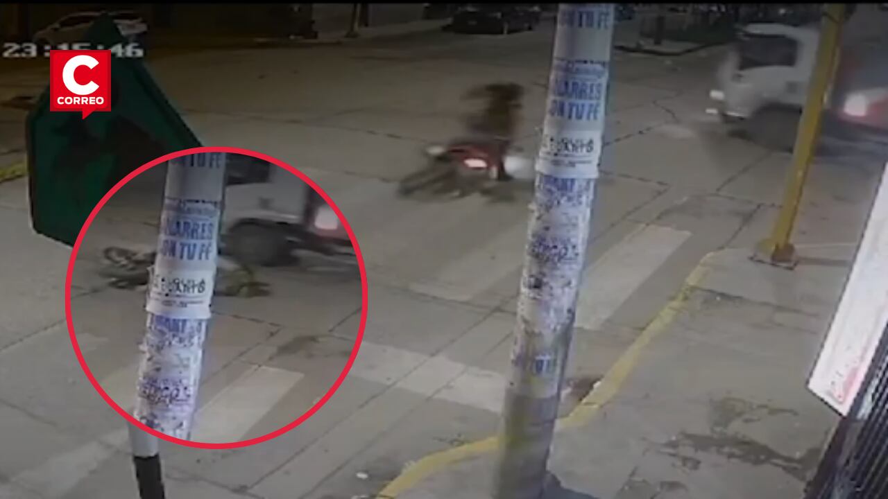 Según testigos, la motocicleta habría realizado una maniobra riesgosa que provocó el impacto contra el vehículo de carga.