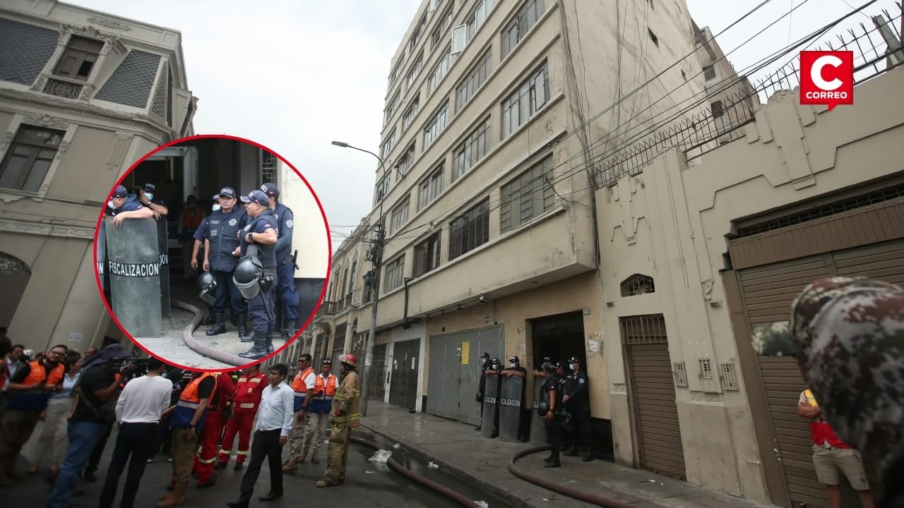 Incendio en Mesa Redonda fue controlado y Municipalidad de Lima clausura locales comerciales por prevención. Composición: Diario Correo.