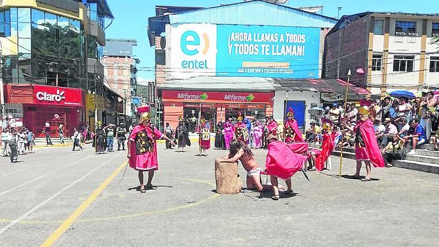 En La Merced y Tarma fieles inician Semana Santa con escenificaciones y misa