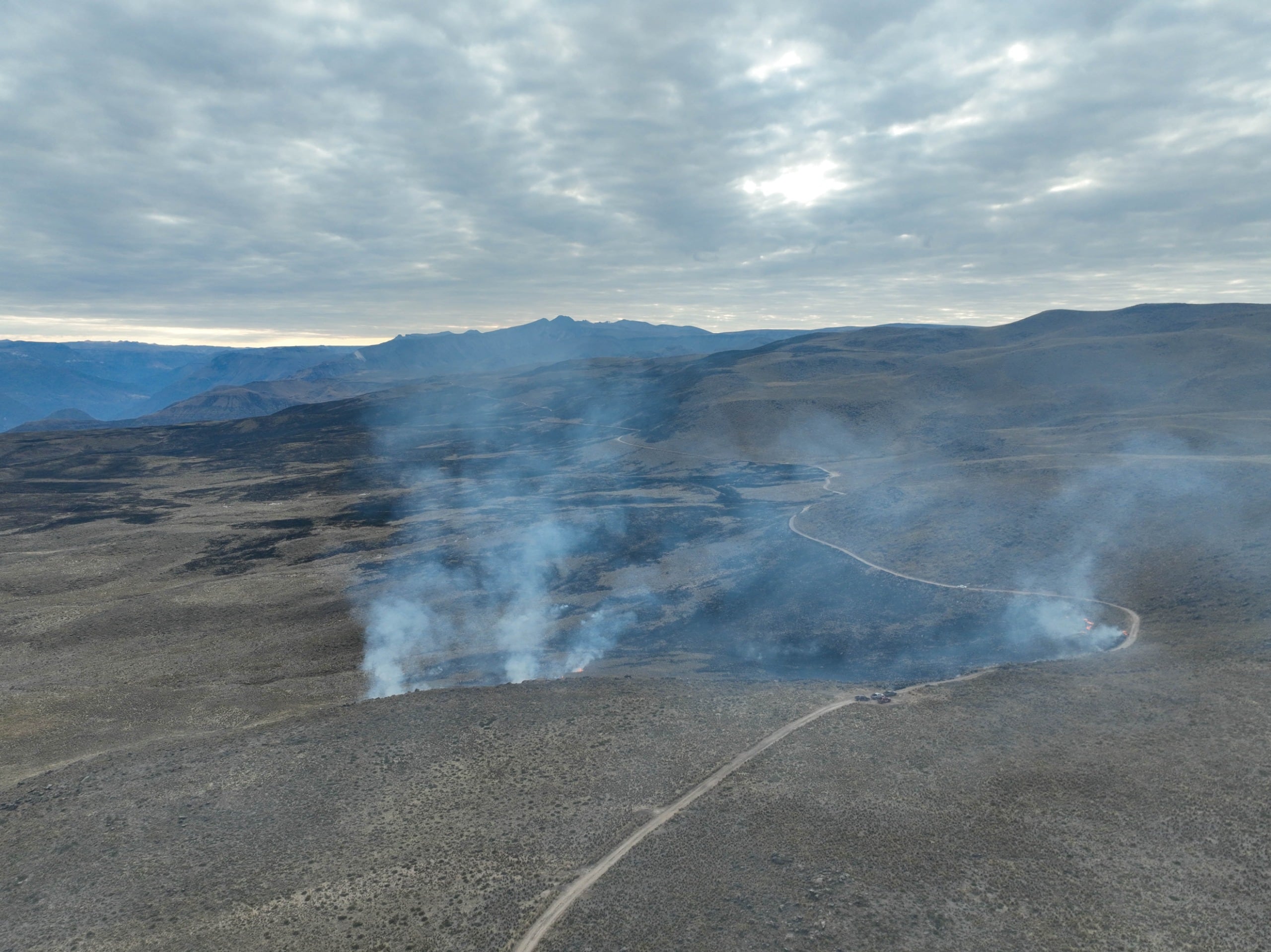 Incendio forestal en el distrito de Toro ya afectó 500 hectáreas, 8 viviendas y ganado. Foto: Gobierno Regional de Arequipa.
