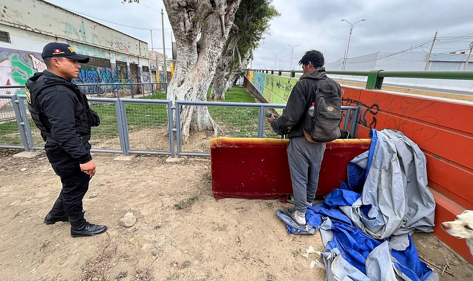 Serenos de la Municipalidad Provincial de Trujillo también desalojaron a individuos de nacionalidad extranjera que pernoctaban en un parque.