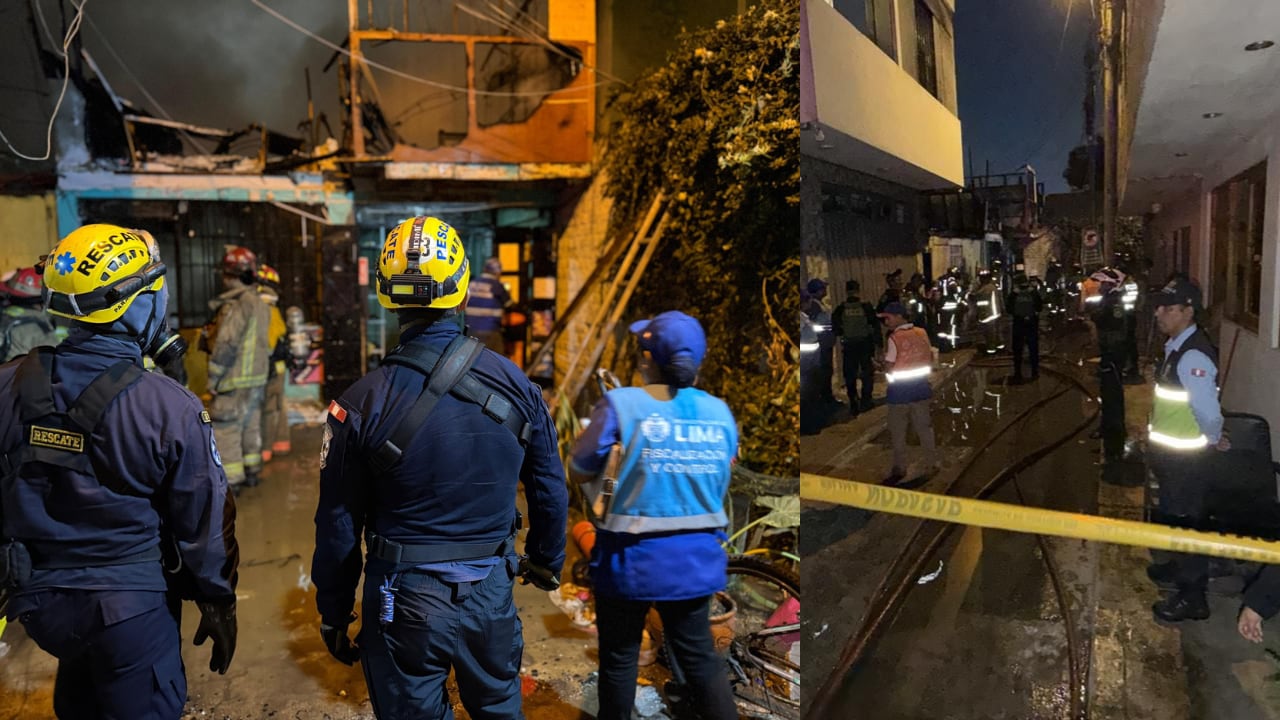 El siniestro obligó la movilización de escalas telescópicas y apoyo de bomberos de otros distritos. (Fotos: Captura Canal N-MML)