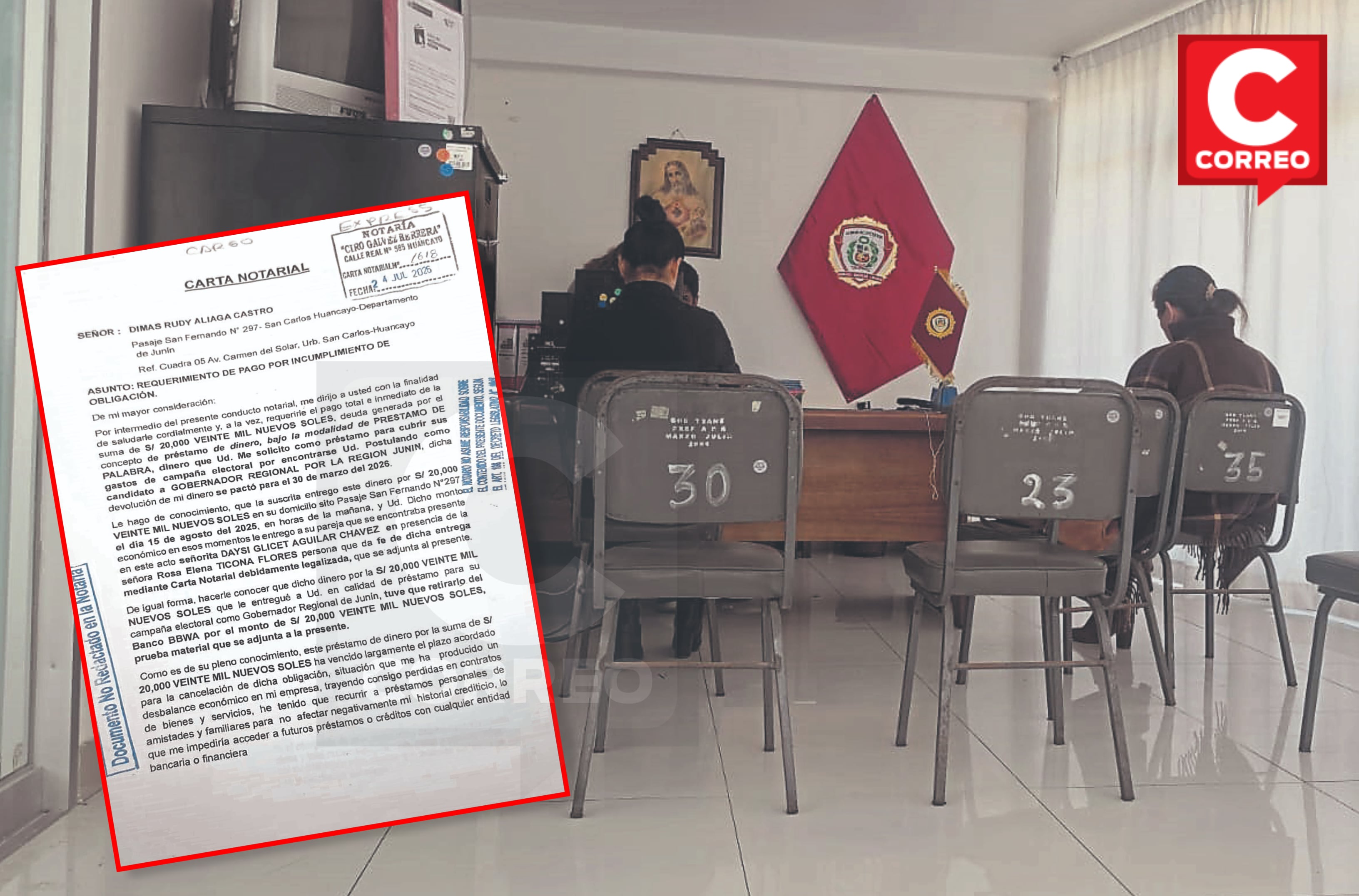 Las amenazas y deudas sacuden campaña de Dimas Aliaga, candidato a la región Junín por Renovación