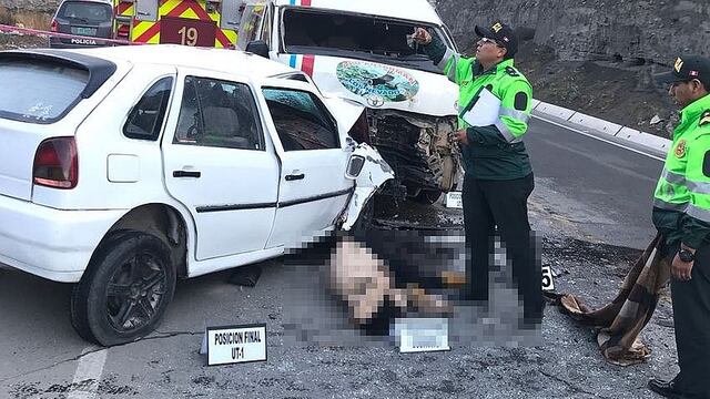 Un muerto deja choque de auto con minivan en Yura