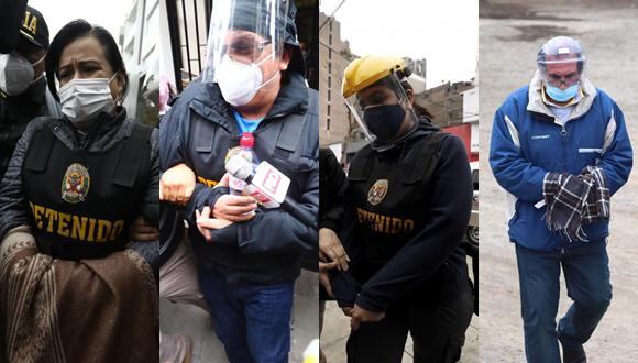 Mirian Morales, Richard Cisneros, Karem Roca, y Óscar Vásquez fueron detenido por el caso 'Swing' en el año 2020. (FOTO: GEC)