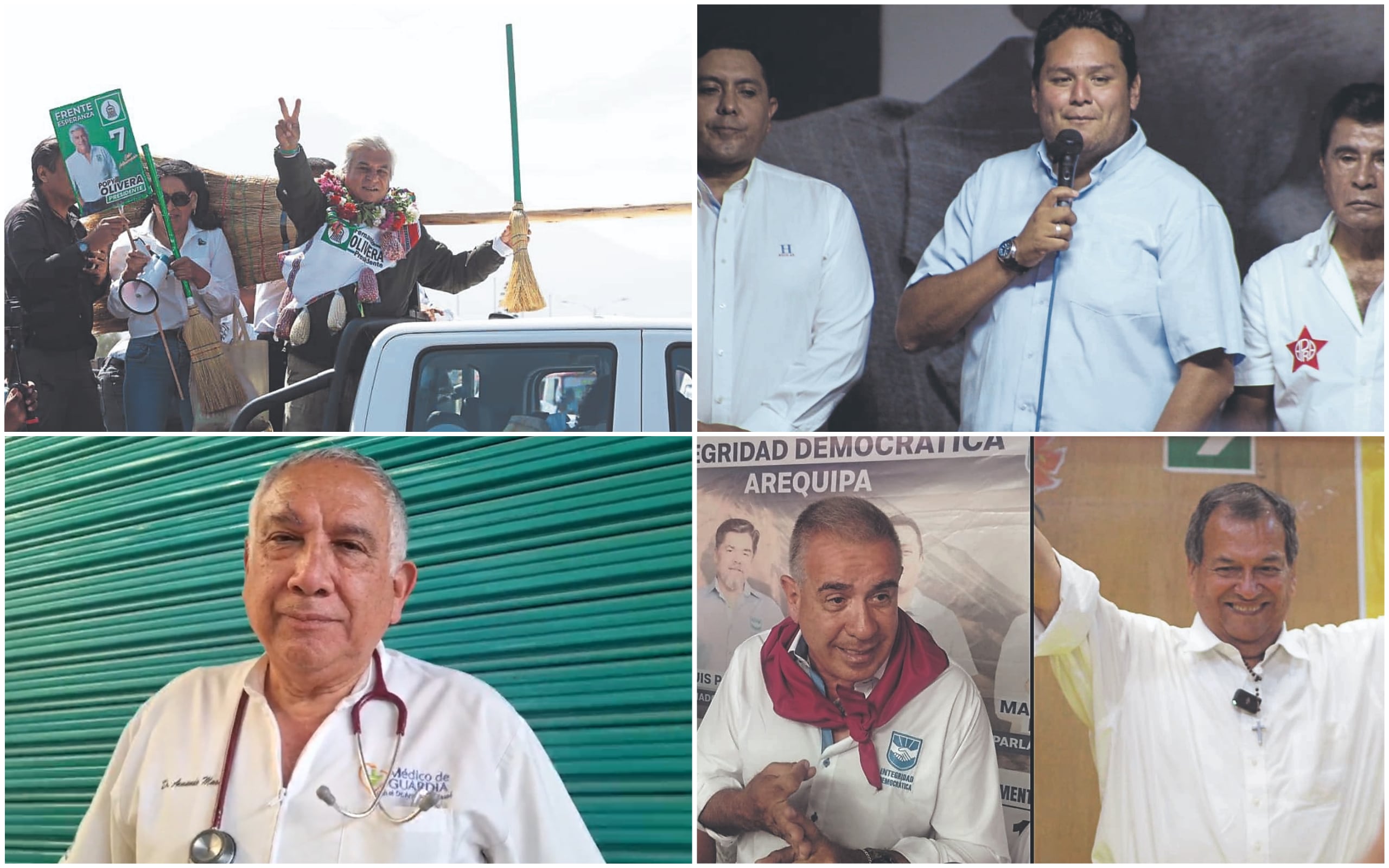 Cinco candidatos llegaron a Arequipa en un solo día, debido a últimos días de campaña (Foto: Composición Gec)