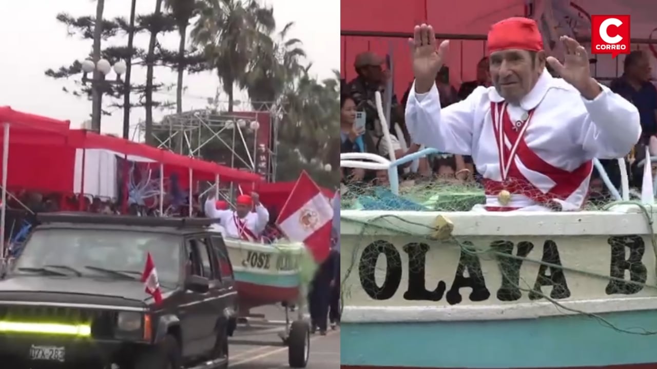 Chorrillos: pescadores artesanales vuelven a desfilar después de tres años durante homenaje a José Olaya. Composición: Diario Correo.