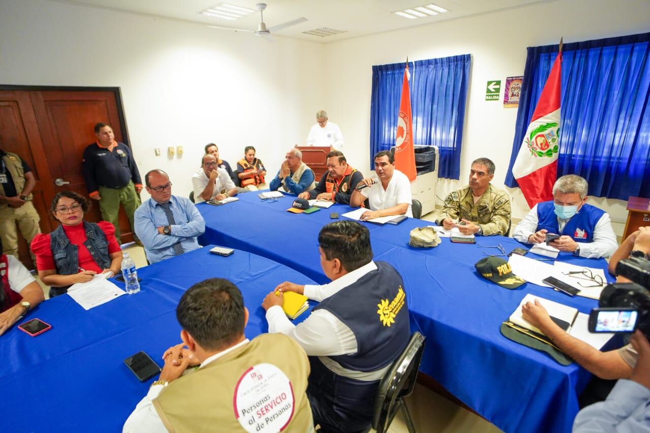 Autoridades de la región coordinan las acciones para el simulacro ante lluvias intensas.