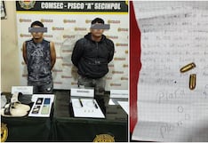 Pisco: acusados de dejar cartas con amenazas, balas y extorsionar con 10 mil soles