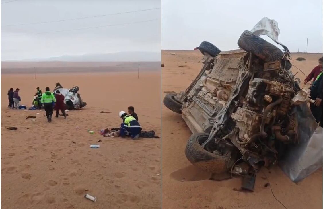 Camioneta que venía de Puno con una familia se accidenta en provincia Jorge Basadre