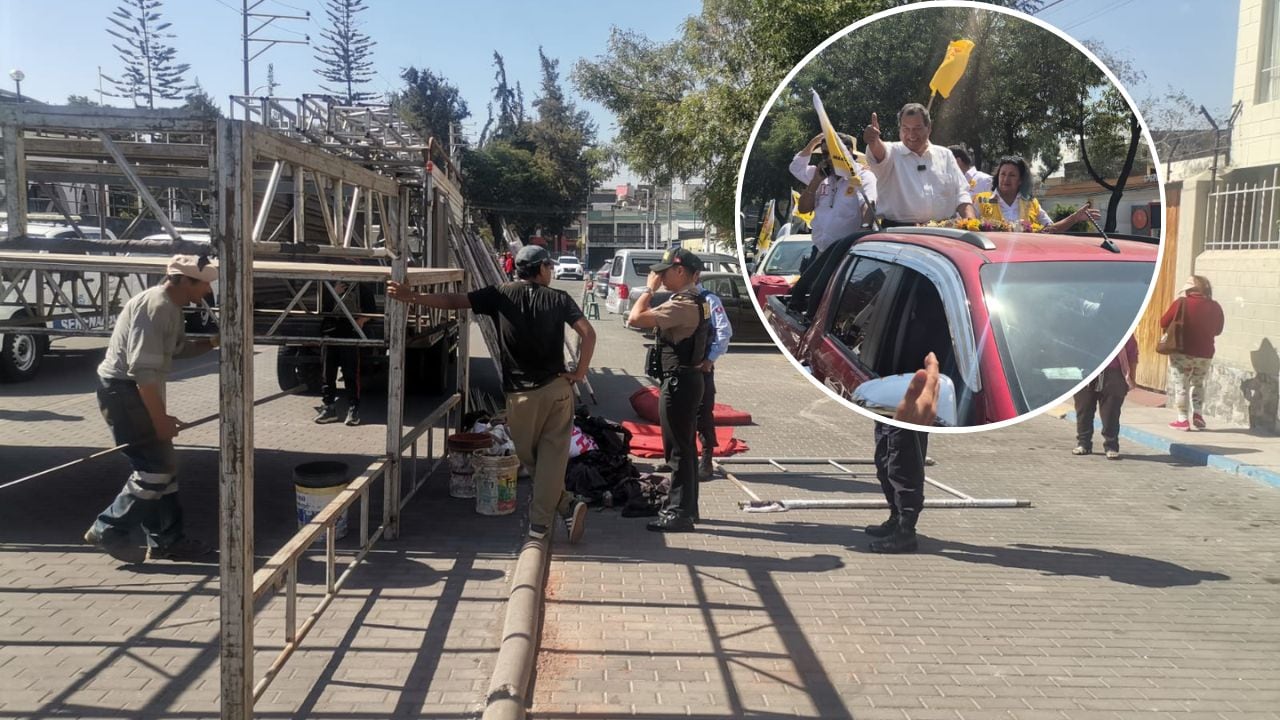 Retiran estrado de mitin de Jorge Nieto por falta de permisos en Arequipa