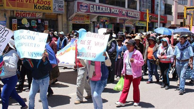 Vecinos del aeropuerto de Juliaca protestan contra ampliación